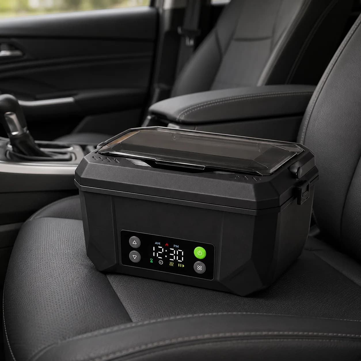 SmartLunch posée sur le siège d’une voiture